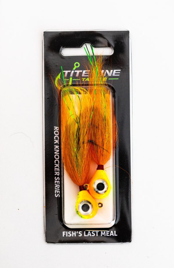 Chartreuse/Orange - BuckTail Jig (Rock Knocker Series) - Image 5