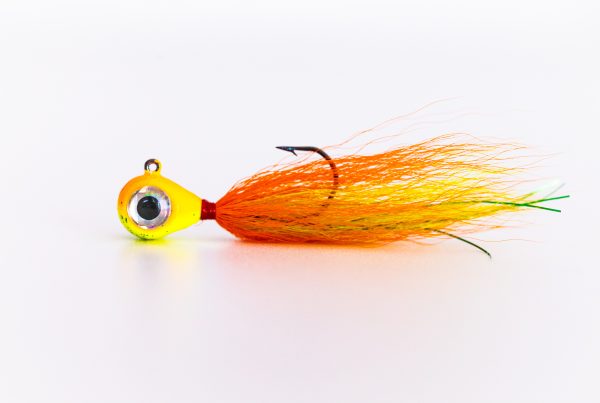 Chartreuse/Orange - BuckTail Jig (Rock Knocker Series)