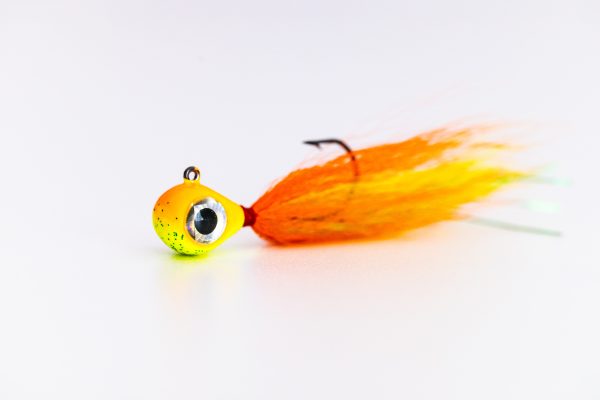 Chartreuse/Orange - BuckTail Jig (Rock Knocker Series) - Image 2