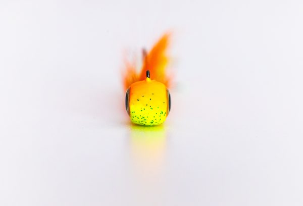 Chartreuse/Orange - BuckTail Jig (Rock Knocker Series) - Image 4