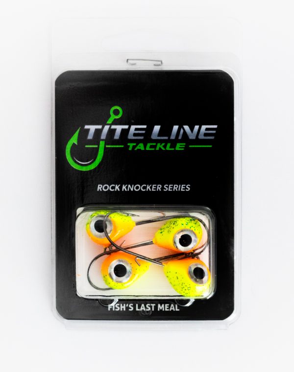Chartreuse/Orange - Rockin Jig Head (Rock Knocker Series) - Image 2
